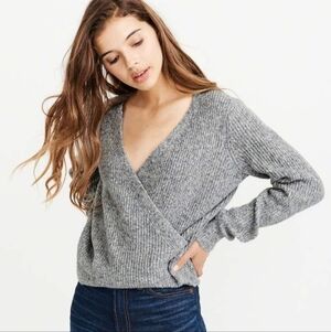 Abercrombie & Fitch Charcoal V-Neck Sweater